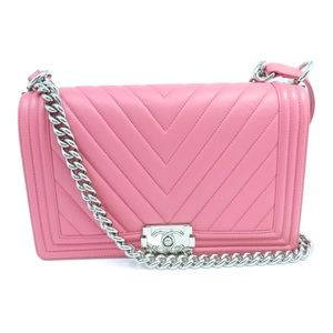 CHANEL Herringbone Pink Bag